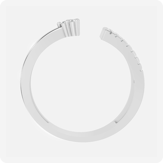 Arrow & Crown Diamond Open Ring - Image 3