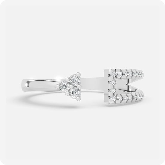 Arrow & Crown Diamond Open Ring - Image 2