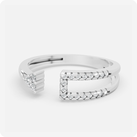 Arrow & Crown Diamond Open Ring