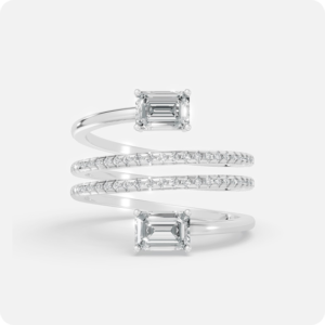 Ascending Spiral Emerald-Cut Statement Ring