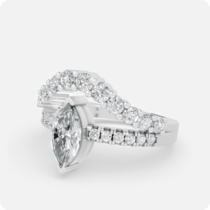 Aurelia Arc Diamond Ring with marquise diamond and pavé arc crown