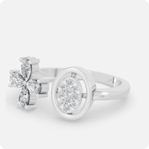 Aurora Marquise & Rose Gold Chevron Set-Silver