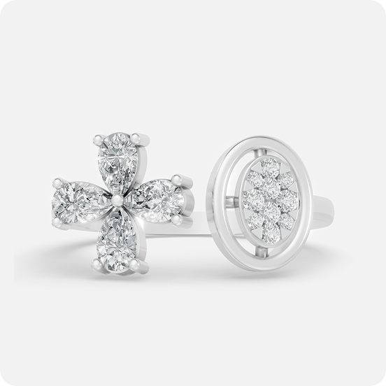 Aurora Marquise & Rose Gold Chevron Set