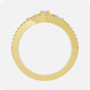 Baguette Rhombus Shield Ring-Gold