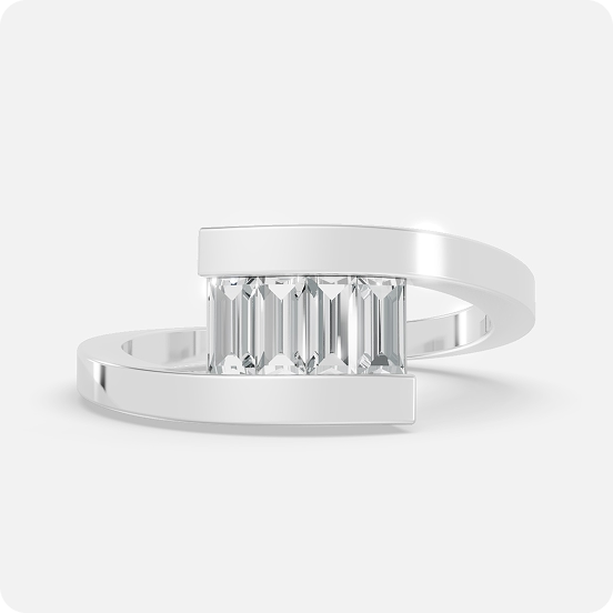 Baguette Ribbon Bypass Ring