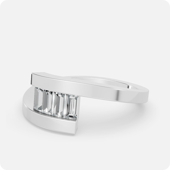 Baguette Ribbon Bypass Ring - Image 2