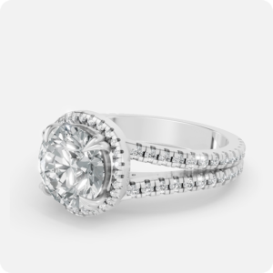 Laurel Contour Wedding Band with diamond leaves