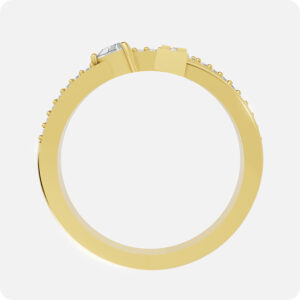 Celestial Arrow Trinity Ring-Gold