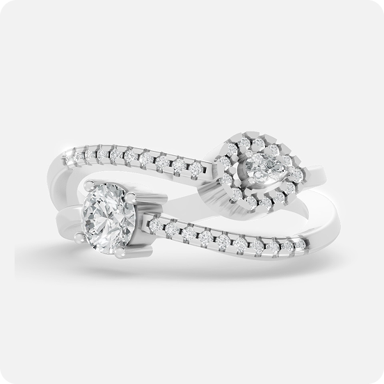 Celestial Chevron Pear Ring