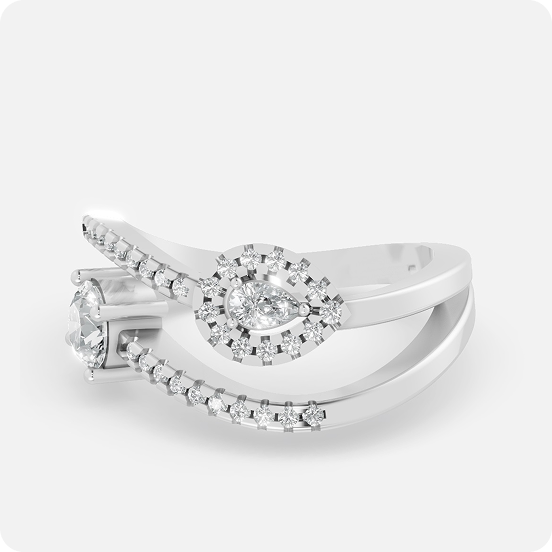 Celestial Chevron Pear Ring - Image 2