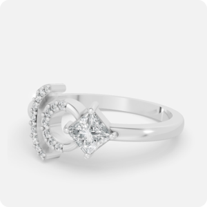 Celestial Crescent Princess Ring-Silver