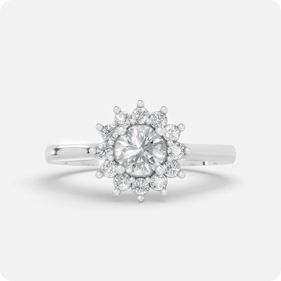 Classic Round Halo Diamond Ring
