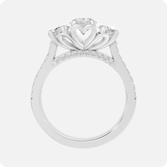 Classic Three-Stone Round Diamond Engagement Ring - Image 3