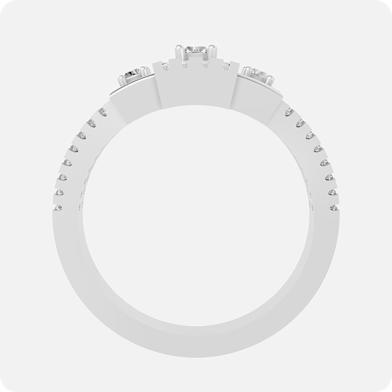 Deco Emerald-Cut Triple Halo Ring - Image 3