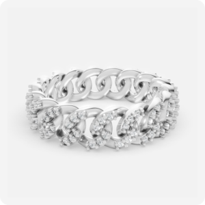 Diamond Cuban Link Band Ring