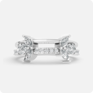 Elegant Bloom Diamond Band Ring with marquise and round diamonds