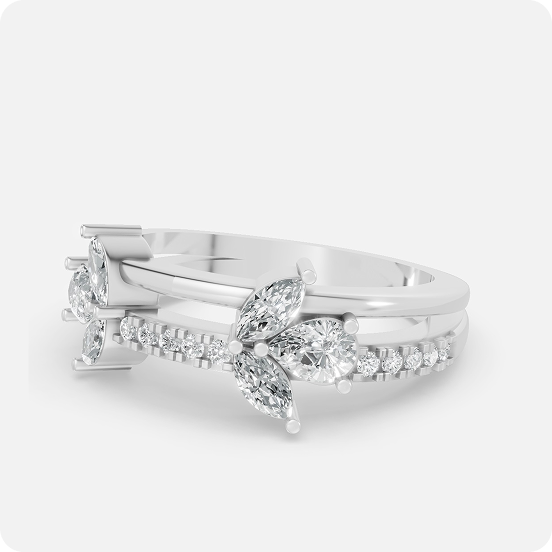 Elegant Bloom Diamond Band Ring