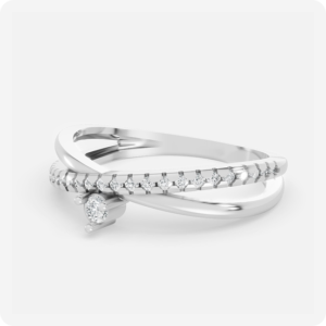 Elegant Crossover Diamond Ring