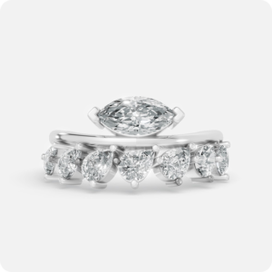 Elegant Pear Curve Diamond Ring