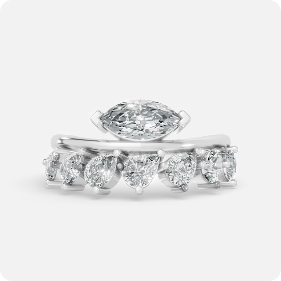 Elegant Pear Curve Diamond Ring