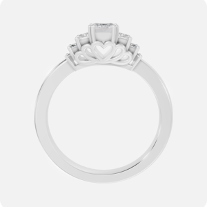 Elyra Three-Stone Emerald Diamond Ring-Silver