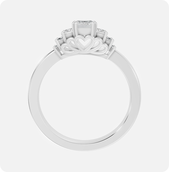 Elyra Three-Stone Emerald Diamond Ring - Image 2