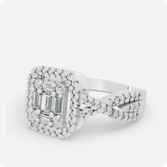 Emerald Cluster Halo Gold Ring