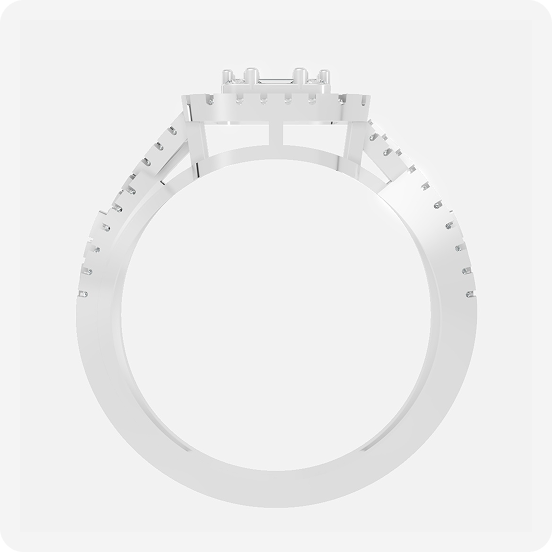 Emerald Cluster Halo Gold Ring - Image 3