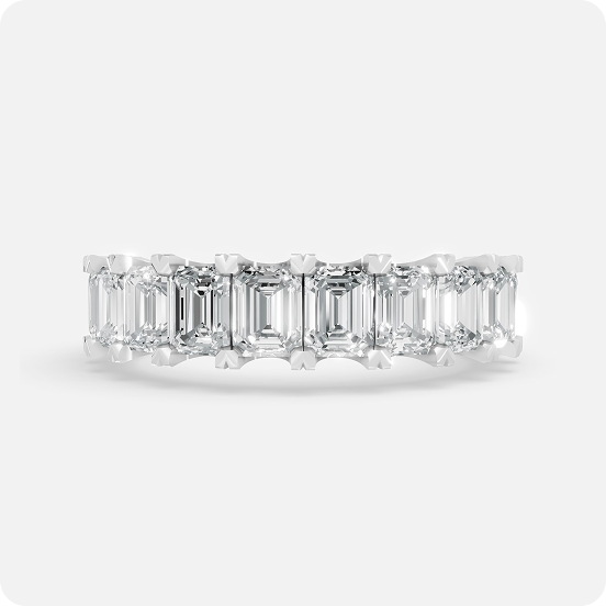 Emerald Cut Diamond Full Eternity Band Ring - Image 3