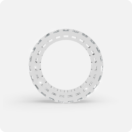 Emerald Cut Diamond Full Eternity Band - Image 3