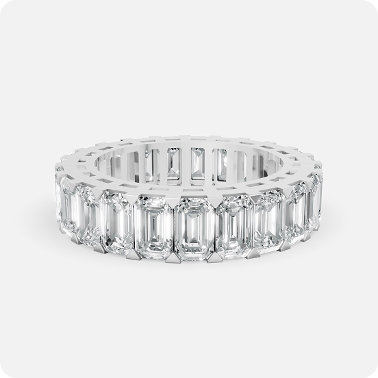 Emerald Cut Diamond Full Eternity Band