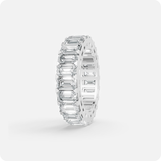 Emerald Cut Diamond Full Eternity Band - Image 2