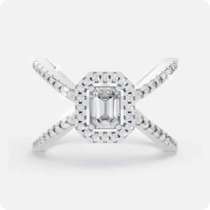 Emerald-Cut Halo X-Ring