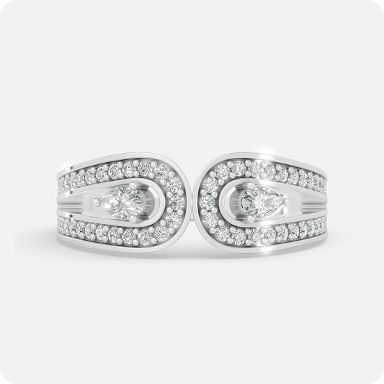 Oval-Cut Regal Halo Three-Stone Ring