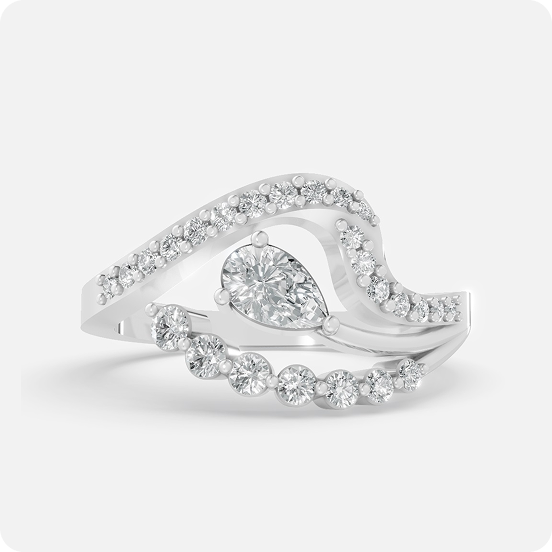 Oval-Cut Serpentine Bypass Ring - Image 2