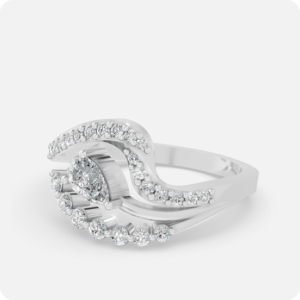 Oval-Cut Serpentine Bypass Ring