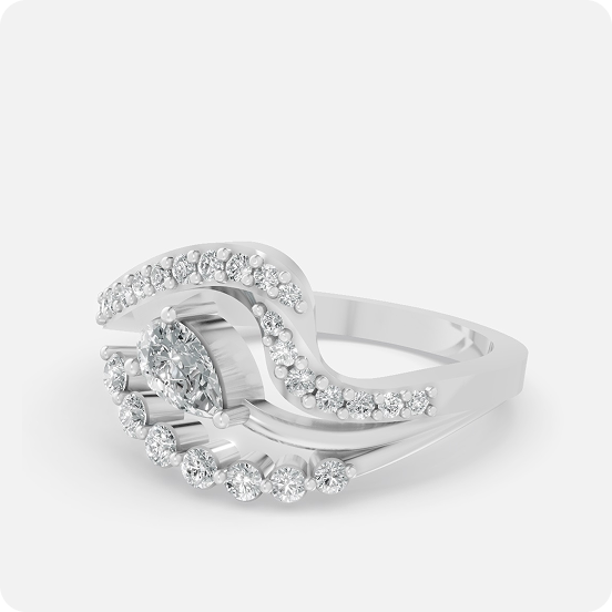 Oval-Cut Serpentine Bypass Ring