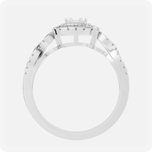 Emerald Halo Radiance Diamond Ring-silver