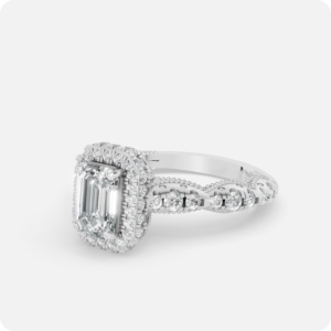 Emerald Halo Vintage Diamond Ring