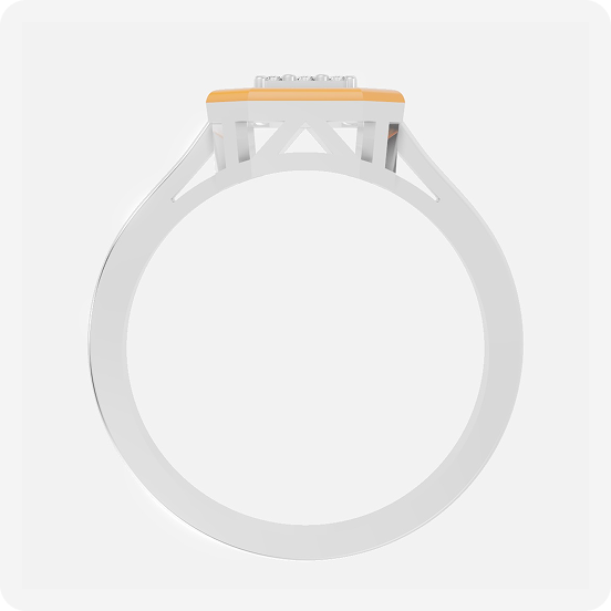 Enamel-Trim Emerald Baguette Cluster Diamond Ring - Image 3