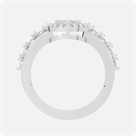 Floral Cluster Halo Diamond Ring - Image 3