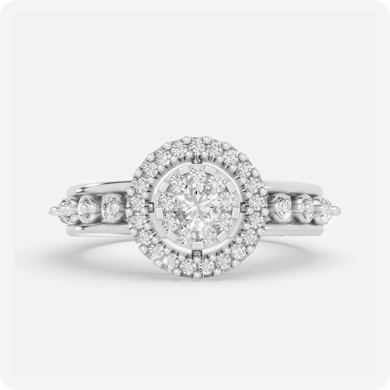 Floral Cluster Halo Diamond Ring - Image 2