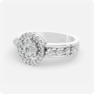 Floral Cluster Halo Diamond Ring