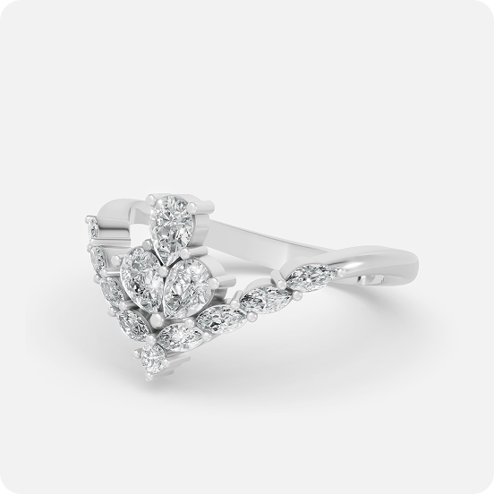 Floral Crown Diamond Statement Ring