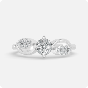 Floral Infinity Solitaire Ring-silver