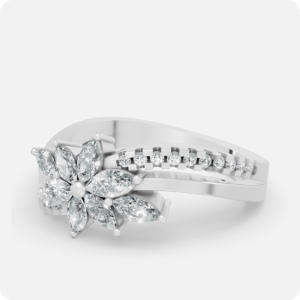 Floral Starburst Bypass Ring