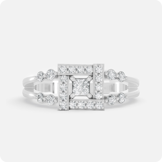 Geometric Labyrinth Princess Ring - Image 2