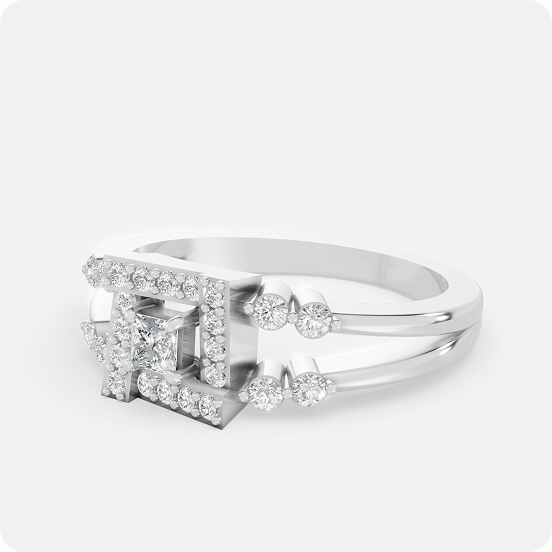 Geometric Labyrinth Princess Ring