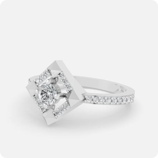 Geometric Shield Solitaire Ring - Image 2