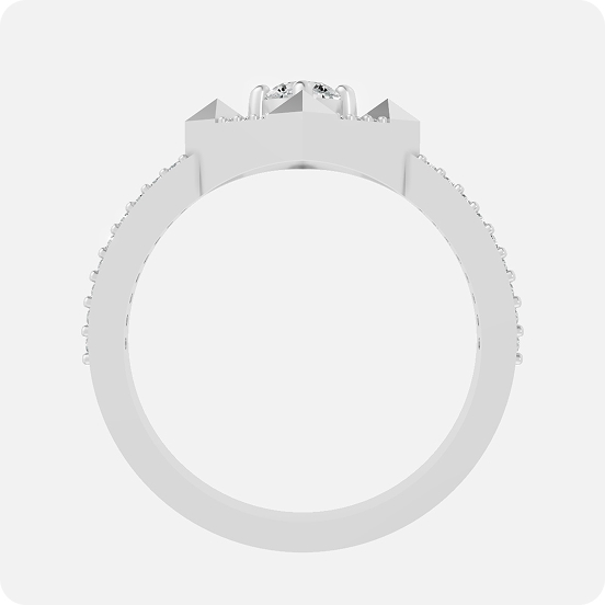 Geometric Shield Solitaire Ring - Image 3